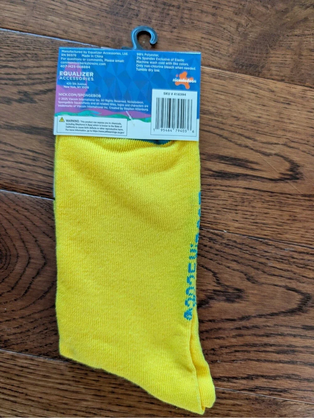 Nickelodeon SpongeBob SquarePants crew Socks Men's Size 9-13